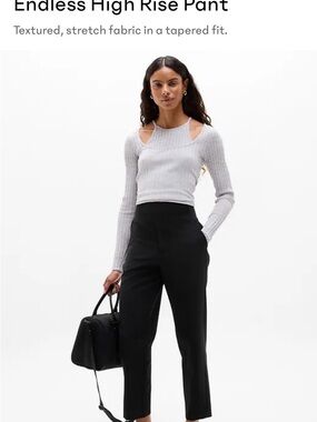 Athleta Black High-Rise Tapered Trousers